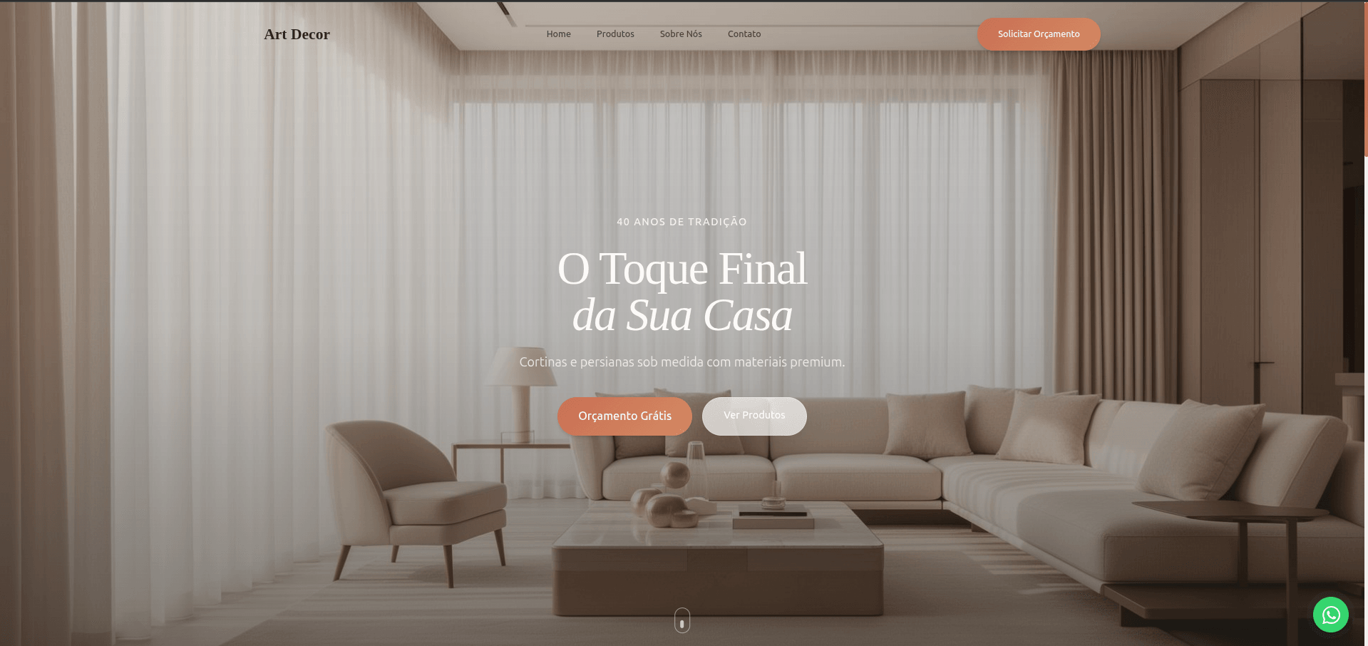 Art Decor — hero “O Toque Final da Sua Casa”