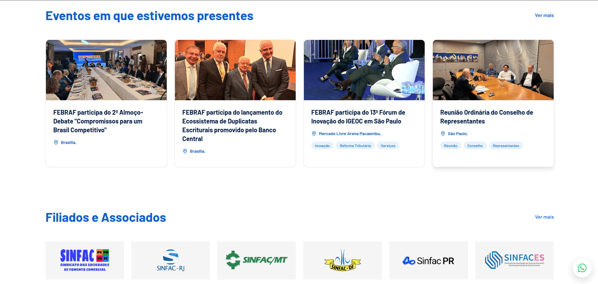 Febraf — eventos com participação da federação e sindicatos filiados