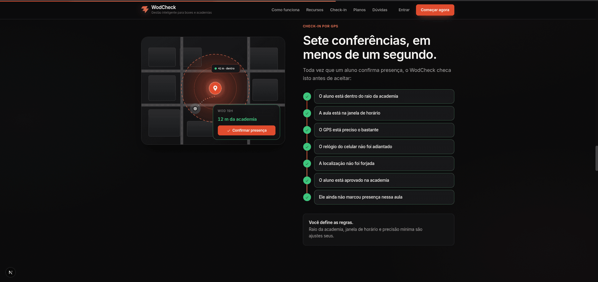 WodCheck — as sete conferências feitas a cada check-in
