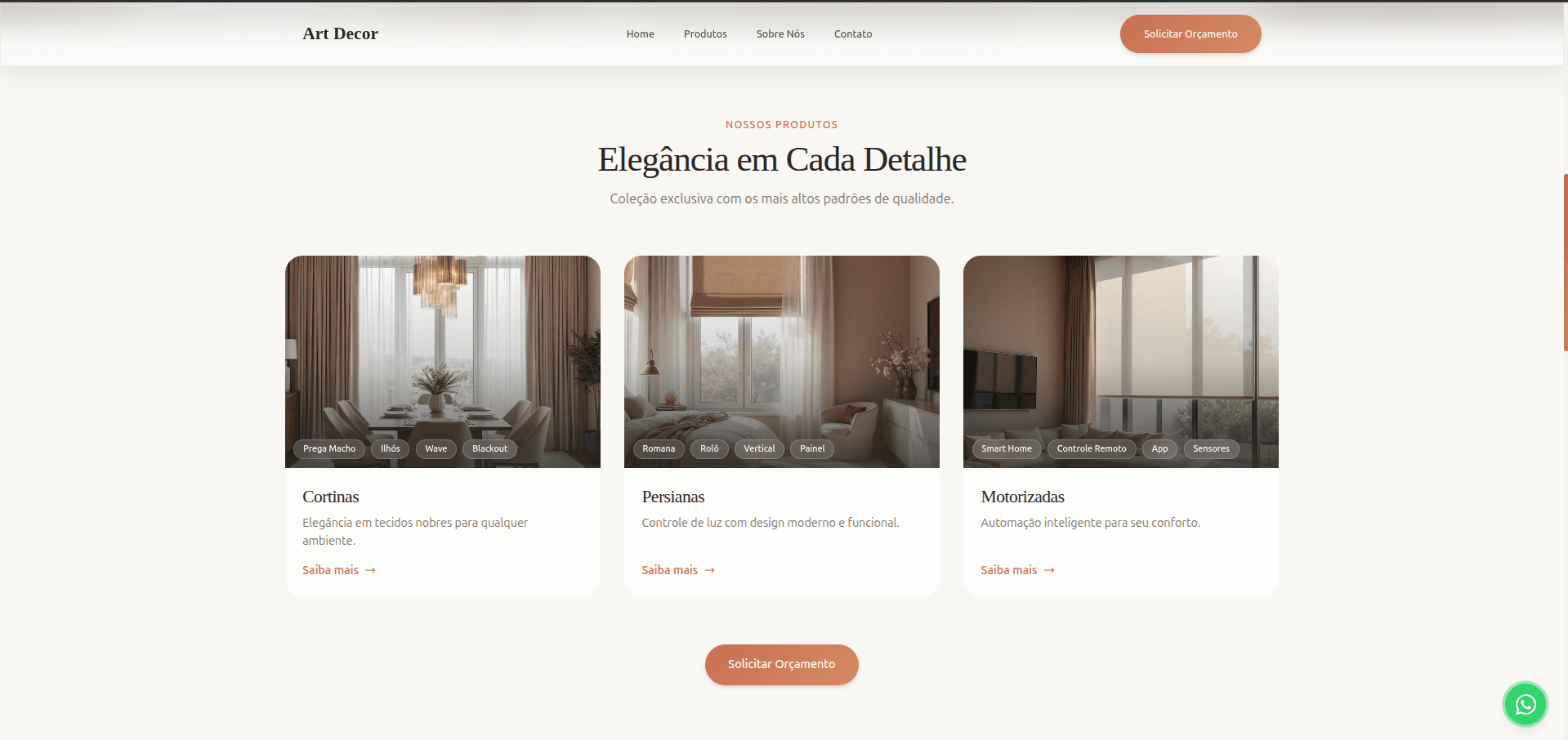Art Decor — categorias de cortinas, persianas e motorizadas